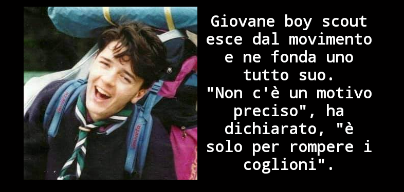 Giovane boy scout esce dal movimento e ne fonda uno tutto suo.