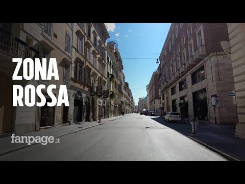 Roma, le immagini di via del Corso nel primo giorno di zona rossa