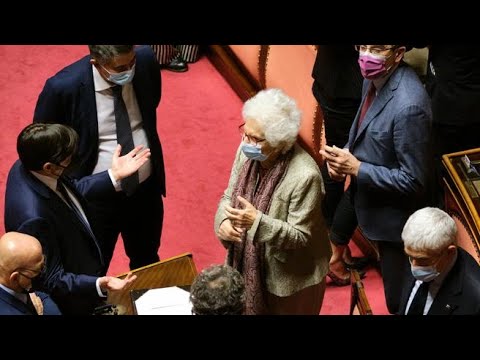 Liliana Segre in Senato per il voto sulla cittadinanza italiana a Patrick Zaki