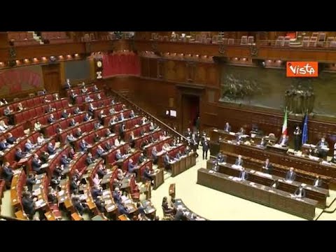 Draghi a Montecitorio, standing ovation alla fine del discorso