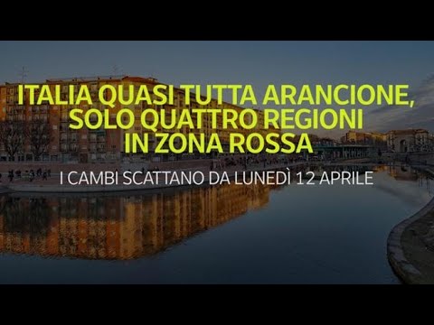 Italia quasi tutta arancione, solo quattro regioni in zona rossa