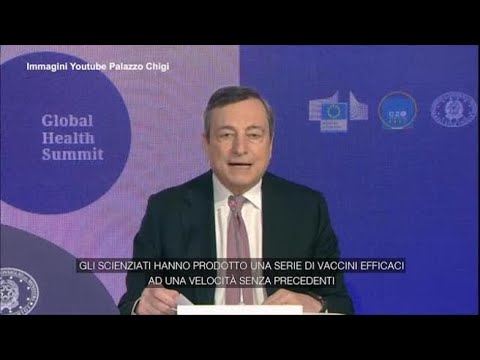 Global Health Summit, Draghi: «Dopo un anno e mezzo, vediamo la fine della tragedia»