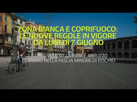 Zona bianca e coprifuoco: le nuove regole in vigore da lunedì 7 giugno