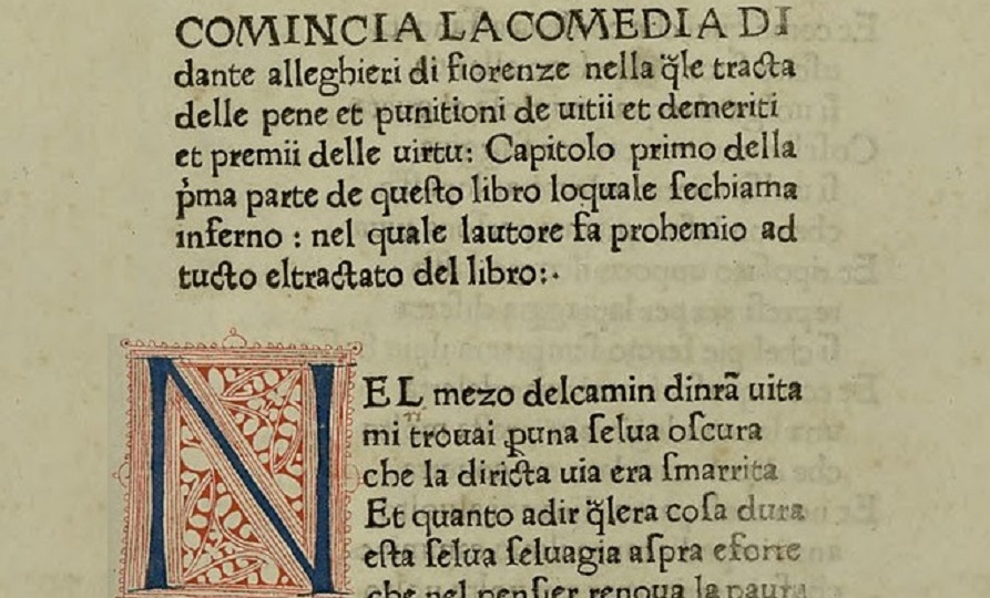 L’editio princeps della Divina Commedia