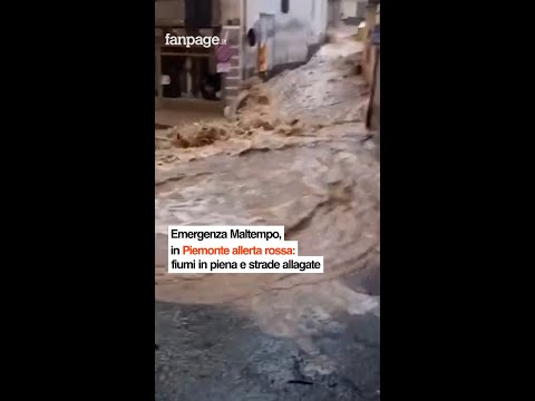 Emergenza Maltempo, in Piemonte allerta rossa: fiumi in piena e strade allagate